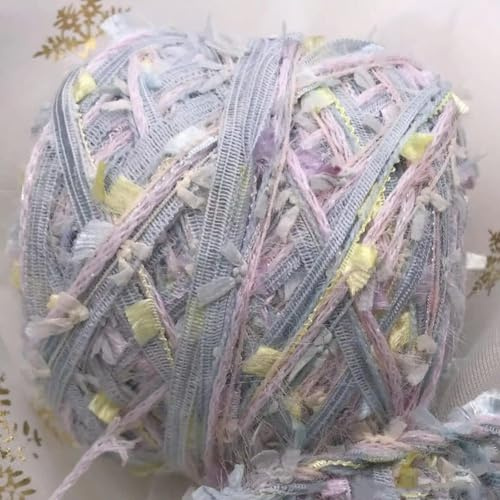 OPica 100 g ausgefallenes Glitzergarn für Häkeltaschen, Strickgarn, grobe Mischgarne zum Stricken und Häkelgarn, Paillettengarn