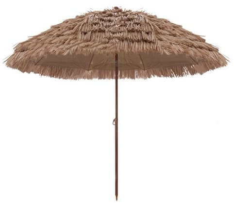 DJJYCTNM Ø 5.2ft/6.6ft/7.9ft/9.8ft Großer Outdoor Hawaii Sonnenschirm Strandschirm Garten Stroh Sonnenschirm-Regenschirm, Anti-UV und Wasserdicht (Natürliche Farben) (Color : 9.8ft)