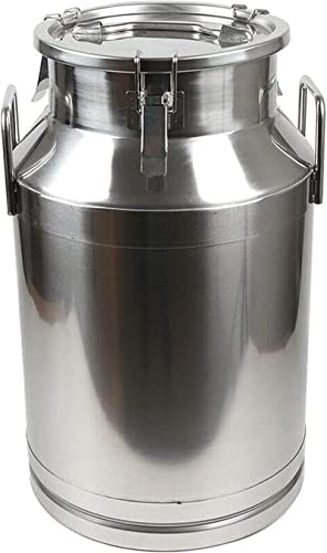 ASumPio Milchkanne Aus Edelstahl 304 Mit Versiegeltem Deckel, Robuster Milchkännchen, Milchtransporteimer, Weineimer, Flasche, Ölfass, Teekanister, Flüssiger Feststoff-Lagertank (30 L)