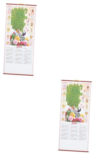 LALAFINA 2stücke Hängender Wandkalender Eleganter Büro-kalender Mit Einzigartigem Aufhänge-design Monatsübersicht Für Feiertage Und Termine Praktisch Und Platzsparend Zum Verschenken