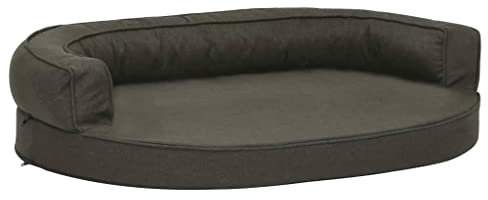 Kangmusi Hundematratze Ergonomisch 75x53cm Leinenoptik Dunkelgrau, kangmusi171290