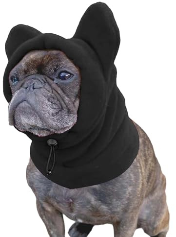 Hundemütze – Polarfleece-Hunde-Kapuze, warme Mütze, kaltes Wetter, Ohren-Kapuzenpullover, Kopfwickel, Halswärmer, Schal für kleine und mittelgroße Tiere