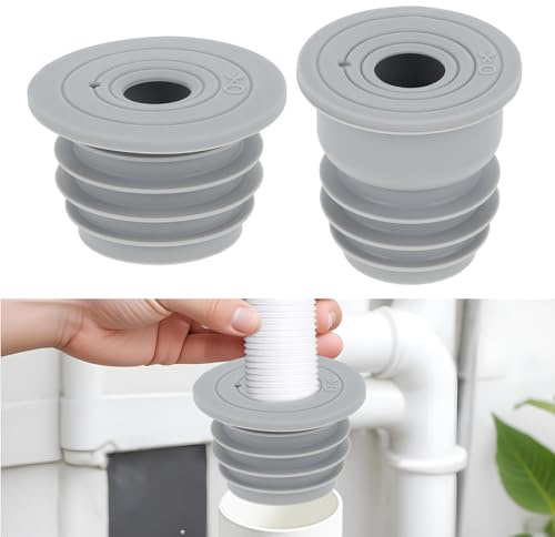 2 Pcs Drain Pipe Silicone Seal Plug Drain Sewer Deodorant Cover Washing Machine Drain Pipe Seal Plug Floor Drain Anti-Odor Silicone Plug for Kitchen Bath Washing Machine Drain
