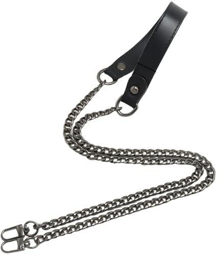 1 pieza Correa de Cadena de Bolso, Asa de Cadena Plana con Hebilla de Metal, Bolso de Hombro Cadenas Correa de Repuesto, Cadena de Metal de Repuesto para Bolso, 120cm, para DIY, Negro,