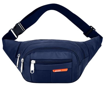 AfitLulu Sporttasche Herren Bauchtasche Herren mit 4 Reißverschlusstaschen und Verstellbaren Schultergurten, Gürteltasche Herren Sling Bag für Outdoor-Sportarten Laufen Wandern (Blau)
