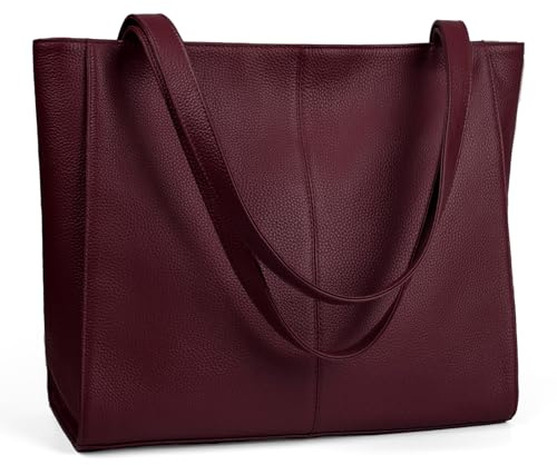 befen Echtleder Handtasche Damen Groß Shopper Tasche mit 14 Zoll Laptopfach