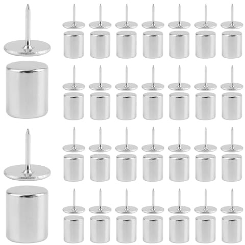 UFURMATE Magnetische Druckknöpfe, 30 Daumennägel, Poster und Fotoaufhänger, magnetische Nägel für Korkbrett, Metall-Push-Pins zur Darstellung des Fotos (Silber)