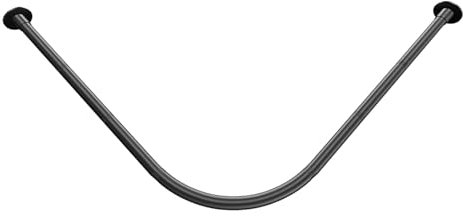 RUIPUOWNO Bastone per Tenda da Doccia a L, Bastone per Doccia Curvo ad Angolo di 90°, Bastone per Tenda divisoria, Tenda angolare per spogliatoio, Camerini di Prova,L Shaped,35.4/90cm