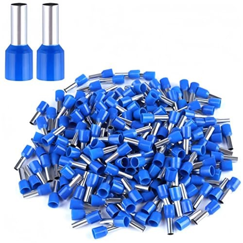 ANSIEDIO 100Pcs Wire Terminal Ferrules 1.5mm² Terminal Crimp Connectors Insulated Electrical Ferrules (Blue)