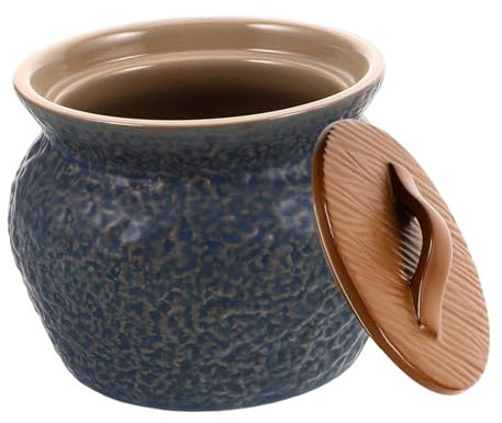 ABOOFAN Cazuela De Cerámica Con Tapa Para Estofado Mini Olla De Porcelana Para Cocción Al Vapor Uso Recipiente De Cocina Asiática Para Sopas y Guisos