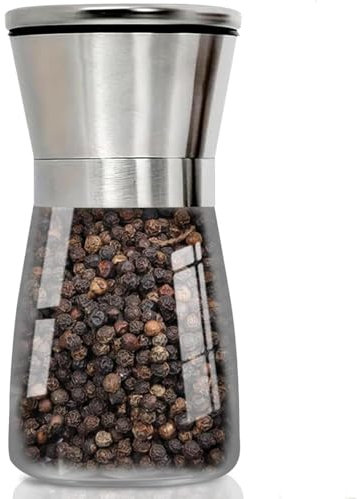 Salt and Pepper Grinder,Premium Stainless Steel,Manual Salt and Pepper Mill with Adjustable Coarseness for Spices and Seeds Fits in Home, Kitchen, Outdoor(No Salt and Peppercorns) (Medium 1PCS)