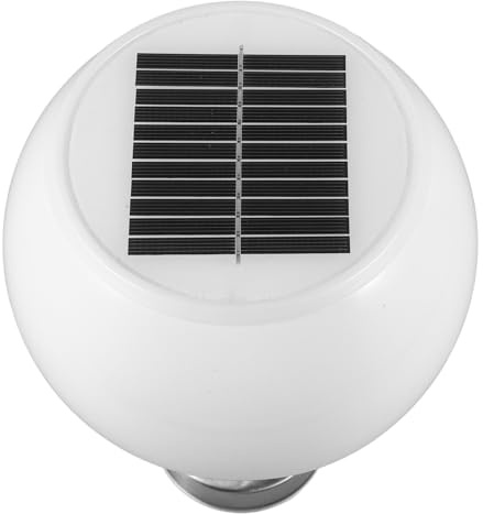 HOLIDYOYO Lampada Da Parete Solare Led Sfera 200mm Bianca Luce Da Giardino Per Esterni Risparmio Energetico e Alta Luminosità