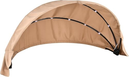 Outdoor Daybed Replacement Canopy, Outdoor Patio Wicker Daybed Canopy, Top Cover Compatible with Patio Round Daybed (Water & Sun Resistant)-Beige