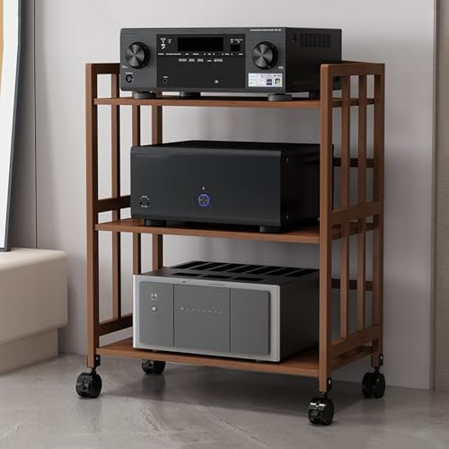 Stabiler Eck-Medienständer – Entertainment-Center mit Gaming-Regalen, Perfekter AV-Aufbewahrungsschrank für das Wohnzimmer, ideal für Plattenspieler und audiovisuelle Geräte