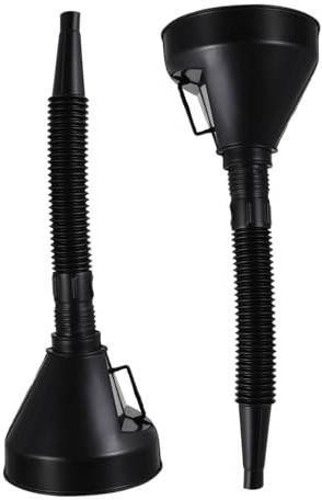 AKOOSY 2 piezas Embudo para Coche Unidades con Filtro Extensión de para Aceite Combustible y Líquido Refrigerante Plástico Reforzado Resistente y Antidesbordamiento Compatible con Motos