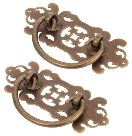DOITOOL 2 Piezas Asa Vintage para Muebles Tiradores de Anillo para Cómoda y Armario Mango de Puerta Compatible con Proyectos DIY