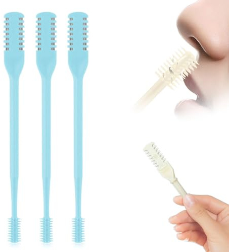 Cecurpo Tagliacapelli nasale 2 in 1, coltello per peli del naso a doppia faccia per donne e uomini, strumento di rimozione manuale delle narici rotante a 360° con raccoglitore per orecchie, per casa