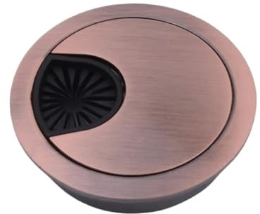 Desk Grommet 10PCS 60mm Zinc Alloy Wire Hole Cover Outlet Port Round Cable Grommet Line Holder(Red Brass)