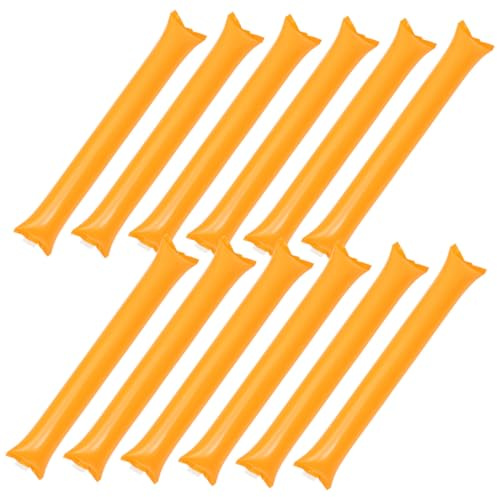 EXHUMKY Palos Inflables de Animadoras 50 Unidades Naranja, Generadores de Ruido de Pe Ligeros y Compactos para Eventos Deportivos, Fiestas y Apoyo en Competiciones Escolares