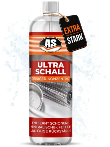 AS Ultraschallreiniger Konzentrat 1L – über 100 Anwendungen – Reiniger für Ultraschallreinigungsgerät, Brille, Zahnschiene, Schmuck & Uhren – Made in Germany