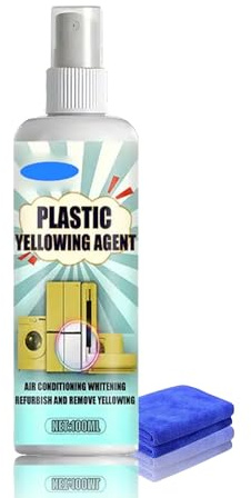 Kunststoffreiniger Vergilbung, Kunststoff Vergilbung Entferner Restaurator Spray 100ML, Nikotinentferner Reiniger, Starker Vergilbungsentferner für PVC & Weiße Kunststoffflächen (1PC, 100ML)