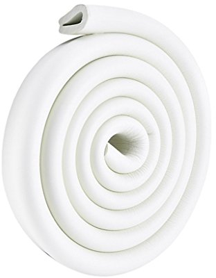 SuperglockT 2Meter Kantenschutz Baby Schutz aus Weichem Schaumstoff Kindersicherung Eckenschutz Verdicken U-Form Selbstklebend Kinderschutz Stoßschutz für Möbel Glastisch (Weiß)