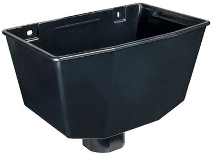 Black Half 112mm Round Plastic UPVC Guttering 68mm Downpipes Rainwater Fittings (Hopper)