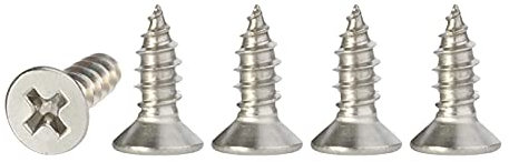 M4 Stainless Steel Self Tapping Screws,100pcs M4x12mm Phillips Flat Head Wood Srews DIY Woodworking Screws with Box (M4 X 12mm 100 PCS)