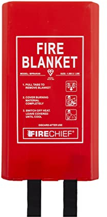 Firechief BPR4/K40 Kitemarked Budget Fire Blanket | Commercial Fire Blanket (1.8m x 1.8m) With Durable Plastic Case | Suitable For Use At Home, In The Workplace And On A Person