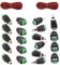 RUNCCI-YUN 20Pcs RCA Stecker Buchse Adapter Set (10X Stecker / 10X Buchse auf 2-Pin Terminal-Block) DC Cinch-Anschluss für Audio-, Videokabel, CCTV-Kamera, Lautsprecher