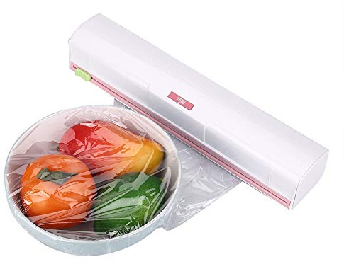 Matomslagsdispenser, transparent filmskärare, omslagsskärare folie och plastfolie klipp förvaring, perfekt för wrap aluminiumfolie och vaxpapper, transparent filmskärare, matförpackningsdispens
