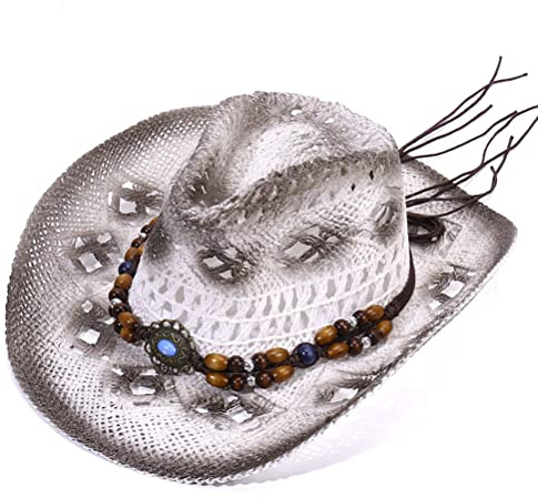 TiSkying Stroh Cowboy Hut, Unisex ausgegrabene Sonnenhüte Strand Hüte für Sommer Outdoor