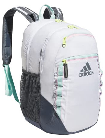 adidas Excel 6 Backpack Zaino Borsa, Bianco/Semi Flash Aqua Blue/Orchid Fusion Purple, Taglia Unica Unisex-Adulto