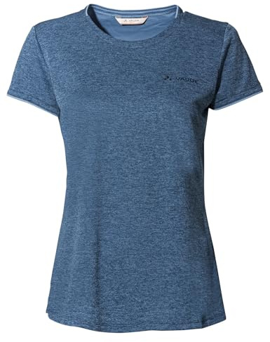 VAUDE Essential T-Shirt für Damen – Schnelltrocknendes & pflegeleichtes Sport Shirt, Atmungsaktives Outdoor T-Shirt mit Rundhals - Dark sea Uni, 40