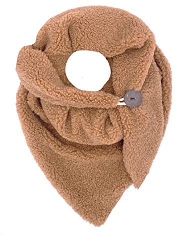 FASHION YOU WANT Damen KuschelSchal, Teddyfell Baumwolle Dreieckstuch Frauen Winterschal Herbstschal Warm Dreieck Schal Halstuch Scarf