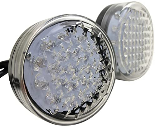 Yecnecty 1 Paar weiße Linse Universal Motorrad Blinker LED-Anzeige ATV rund vorne hinten E8 Lampe Scooter Dirt Bike Blinker