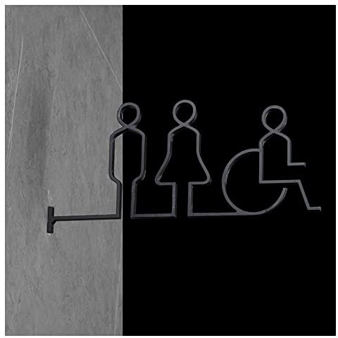 Signe De Toilette De Porte Suspendue Latérale En Alliage D'aluminium, 33.6x15.6cm Panneaux De Logo Masculins Et Féminins Suspendus Sur Le Côté Wc, Panneaux De Signalisation Intérieurs D'hôtel Chez L'h