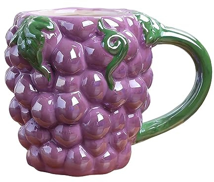 Easnea Taza de café con forma de fruta, taza de porcelana creativa, taza de café de cerámica, taza de leche, taza de té, lindas tazas de agua, taza de leche reutilizable, taza de cerveza de dibujos