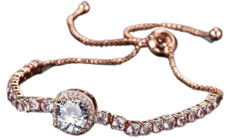 TOFBS Elegantes Tennisarmband Zirkonia Schmuck Verstellbares Kettenarmband Glänzender Kristall Damenarmband