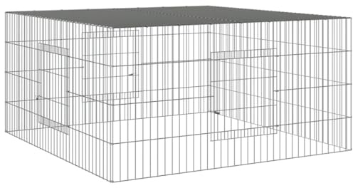 vidaXL Kaninchenkäfig 110x110x55 cm Verzinktes Eisen Haustierkäfig Hasenkäfig
