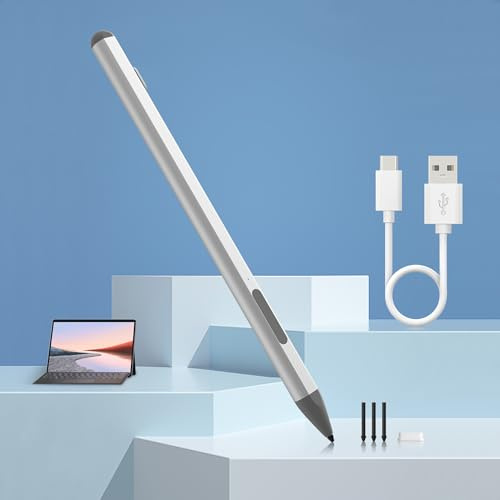 Surface Pen - Surface Stift für Surface Pro 11/10/9/8/X/7/6/5/4, Surface Go/Laptop/Studio/Book, mit Palm Rejection und wiederaufladbar, 4096 Druckempfindlichkeit und magnetischer Anziehung