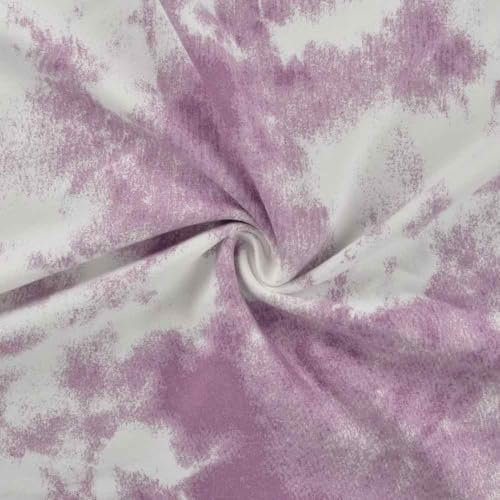 Sweatshirtstoff, French Terry, Sommersweat, Batikoptik - Lila als Meterware zum Nähen, 50 cm
