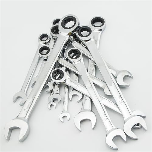 YMYGCC Llaves De Carraca Ratchet Combinación de Llaves métricas Conjunto de Herramientas manuales de Torque Herramientas de Tuercas de Engranaje Un Conjunto de Llave 246 (Color : 8-10-12-13mm)
