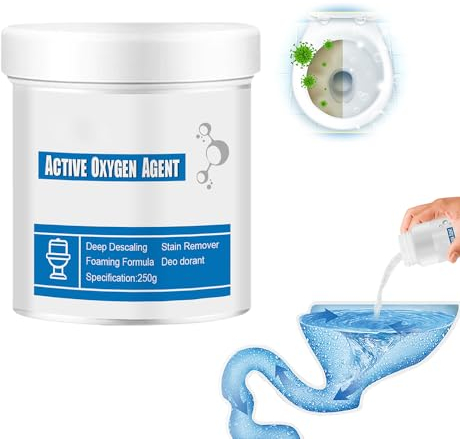 Toilet Active Oxygen Agent, 2024 Neuer Rohrreiniger, Schäumender Reiniger für die Toilette, Schäumend für Toiletten-Hockpfannen, Urinale, Rohrreinigung (1, 250g)