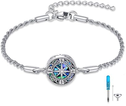 CUPENDA Urnen Armband für Asche Sterling Silber Kremation Keepsake Anhänger Medaillon Armband für Damen