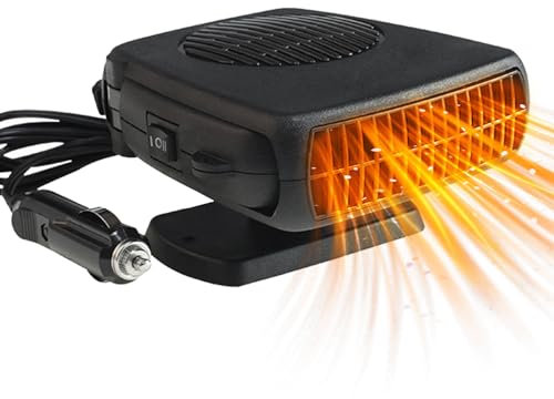 Leaflai 12V Car Heater, Winter Car Defroster Kit 150W Portable Auto Heater Fan Plug in Cigarette Lighter for Small Vehicles Quick Heating
