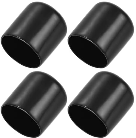 PATIKIL 4 Tapas Flexibles Tapones de Extremo de Vinilo de 30 mm Negro | para Tornillos y Pernos Redondos, para Proteger Roscas de Tubos Metálicos Varillas y Pernos