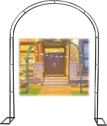 Arche de jardin en métal solide pour plantes grimpantes - Grande arche de mariage - 140 cm de large - Vert - 3 m de haut