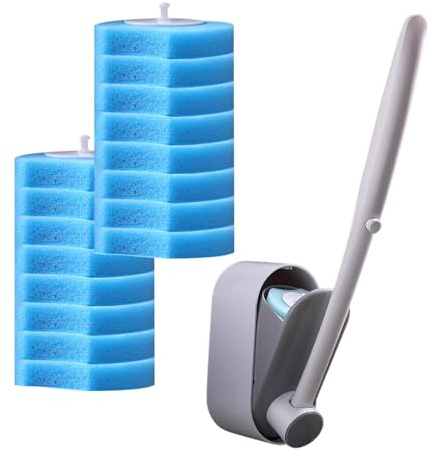 WC-Bürste mit Nachfüllpackungen, Kalkentferner, Fleckenentferner mit 16 WC-Reiniger-Nachfüllpads für Rost, Reinigung der Toilette