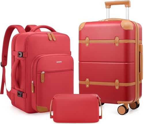 Mosslly Luggage Sets 3 Piece, Expandable 100% PC Hardshell Suitcase with Spinner Wheels, 20in Suitcase Set with TSA Lock for Women, Carry On Luggage with Travel Backpack